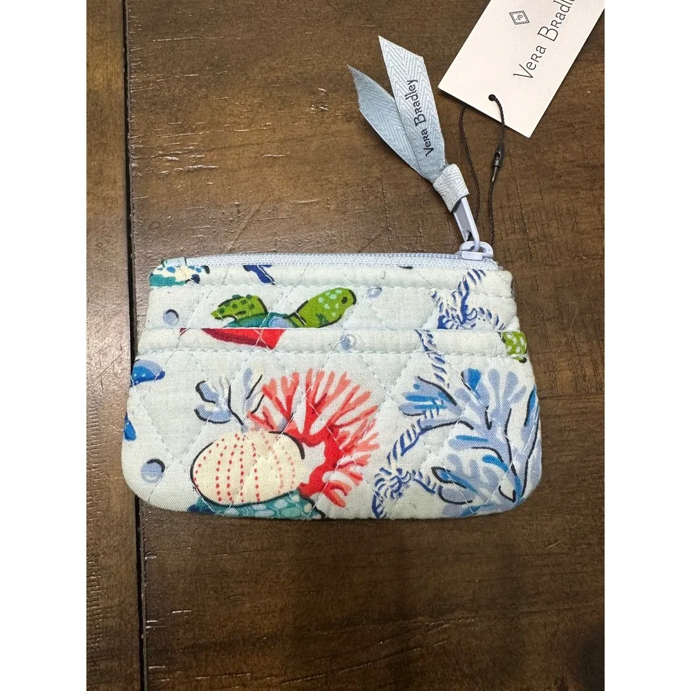 Vera Bradley Anchors Aweigh Quilted Cotton Coin Purse NWT 15229T92 Blue Nautical - Picture 4 of 8